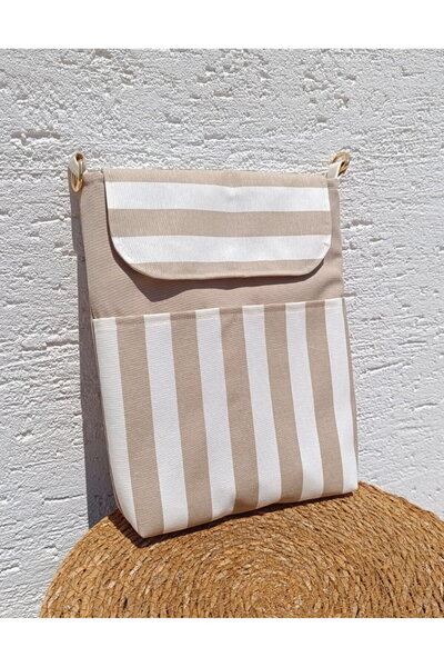 NGA's Askılı Gold Çizgili Su İtici Kumaş Tablet Çantası Kuran Kılıfı Kitap Kı...