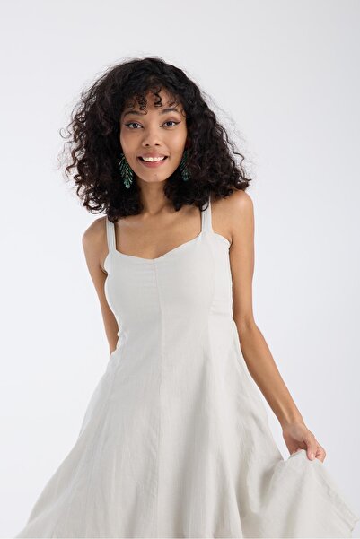 White By Nature Short Gray Dress with Straps