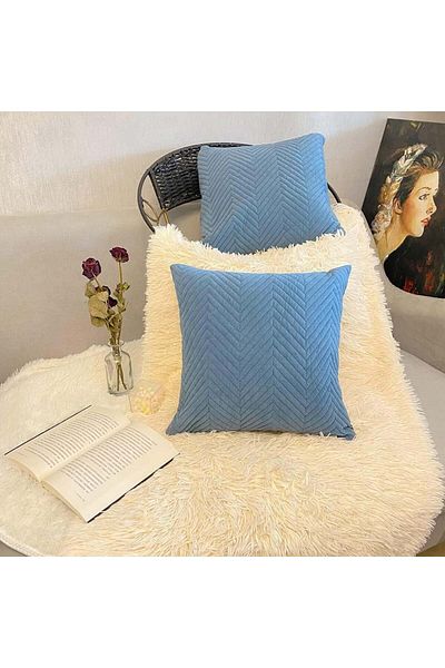 Miklettie Set of 2 pillowcases, cotton, blue, 45 x 45 cm
