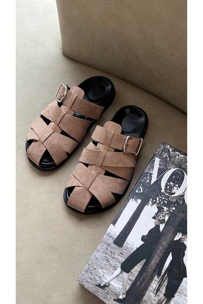 STRASWANS Papuci de zi cu zi pentru femei Mora din piele intoarsa Mink
