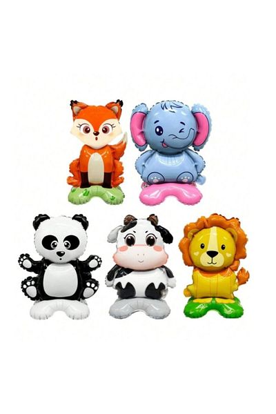OEM Set 6 Baloane Folie Metalizata, Figurine Animalute, 43x59cm, Umflare cu Aer sau Heliu