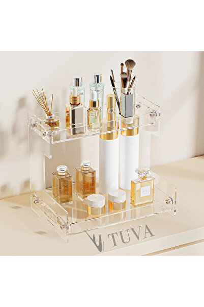 TUVA REKLAM Tuva - Transparent Plexiglass Modern Elite Design Makeup Jewelry Accessory Perfume Organizer Organizer Premium