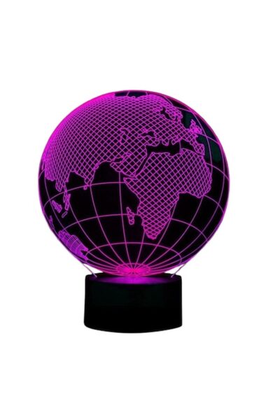 Flo Lampa de Veghe cu Telecomanda si Baterii/USB 3D Model Glob Pamantesc Mult...