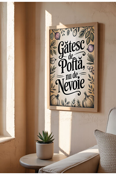 21mxm Tablou cu citat amuzant despre bucătărie – Artă murală cu umor culinar românesc, poster de gătit pentru o casă confortabilă