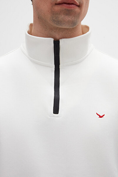 D'S Damat Ds Damat Regular Fit Ecru Απλό Φούτερ