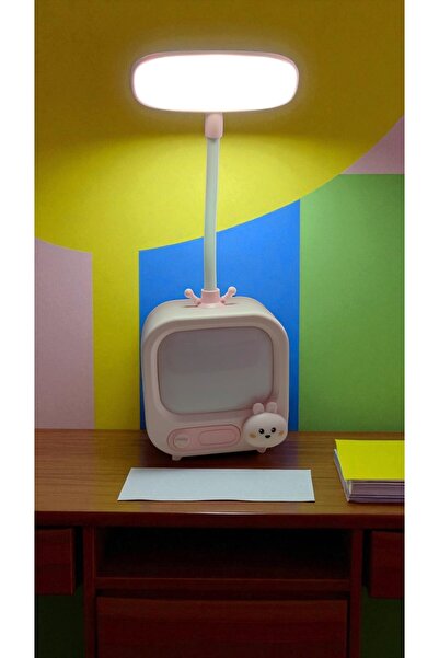 FAMEMUS ACCESSORY Tv Görünümlü Masa Üstü Gece Lambası Pembe Renk
