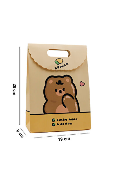 repro design 19x26 Sevimli Zarf Model Karton Hediye Çantası Cırtlı – Doğum Günü Parti Çantası 1 Adet Model:5