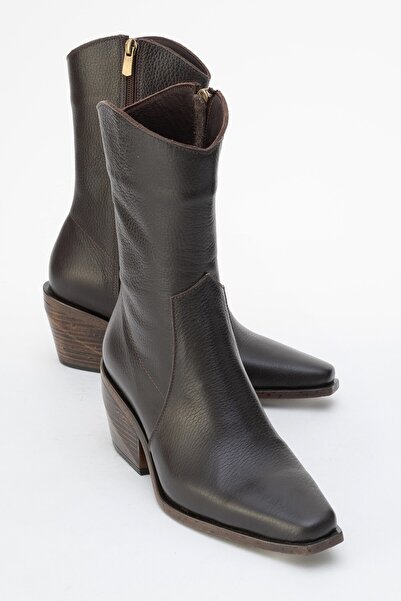 Zeynep Sıradağlı Farly Deri Kadın Bot Kahve