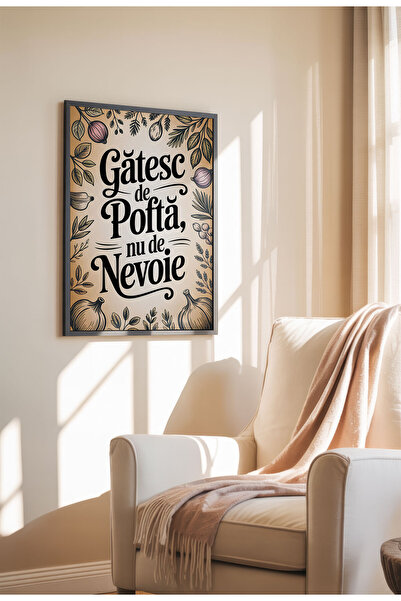 21mxm Tablou cu citat amuzant despre bucătărie – Artă murală cu umor culinar românesc, poster de gătit pentru o casă confortabilă