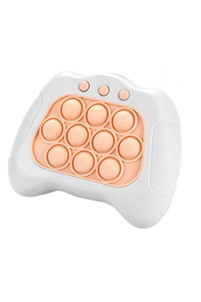 Danex Pop It Game – consolă interactivă antistres, ABS și silicon, albă, 12×10×5,8 cm