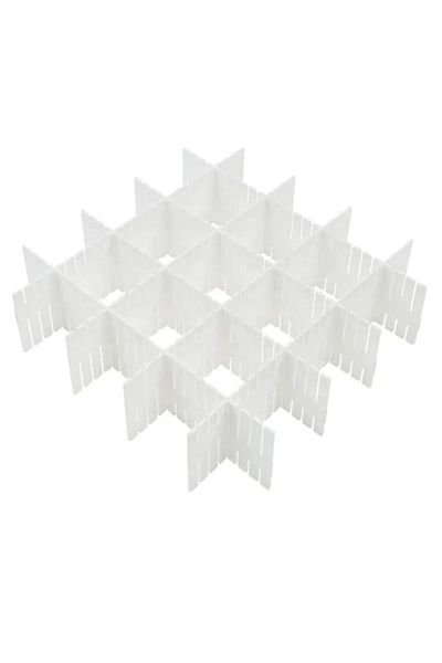 OEM Set of 8 modular drawer organizers, length 44.5 cm, plastic, white