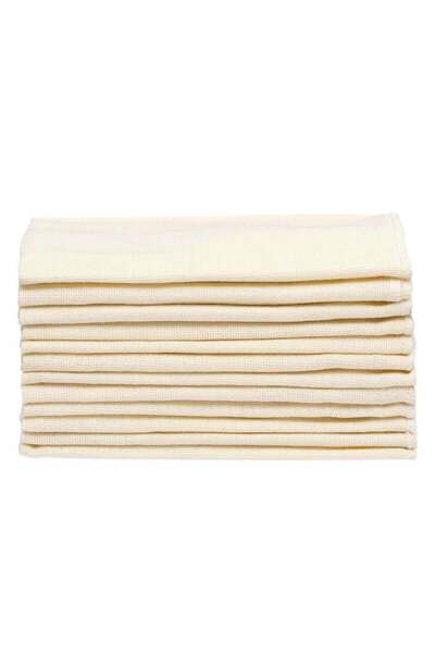 Muji قماش قطني مخلوط، عرض 40 سم × عمق 40 سم، 12 ورقة، أبيض