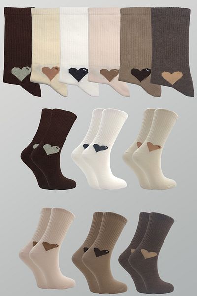 KARDEŞLER ÇORAP Women's Multicolored Cotton Socks 6 Pack