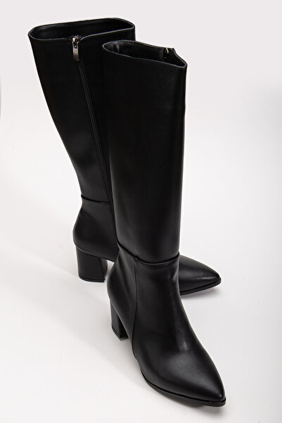 Entella Store Černé boty na podpatku se špičatou špičkou