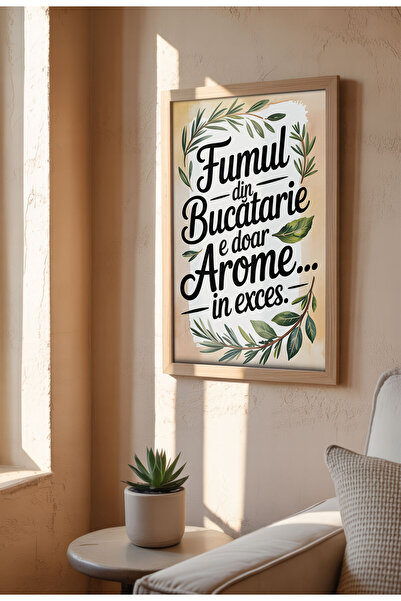 21mxm Tablou cu citat amuzant despre bucătărie – Artă murală cu umor culinar românesc, poster de gătit pentru o casă confortabilă