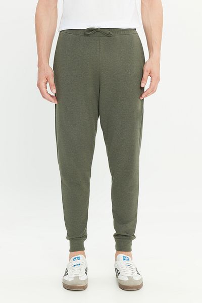 AC&Co / Altınyıldız Classics Pantaloni de sport pentru bărbați, kaki Melange, cu croiala standard, tăiat normal, cu 2 șiruri, buzunare, confortabile, din bumbac reciclat
