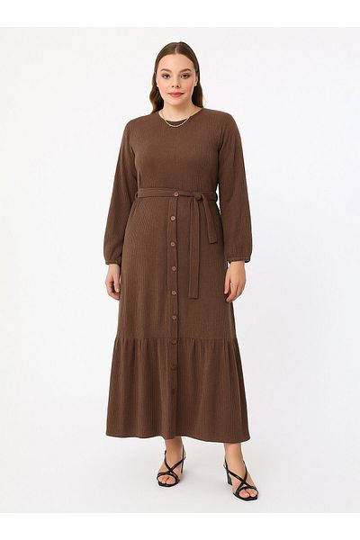 Moda Gazel Hijab Dress - Brown - Moda Gazel