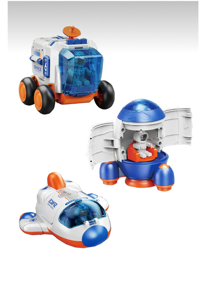 Vardem Sürtmeli Astronotlu Uzay Arabası Uzay Roketi Uzay Mekiği 3 lü Uzay İst...