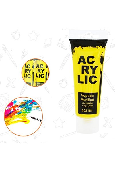 idei Vopsea acrilică, vâscozitate ridicată, miros slab, 75 ml, galbenă