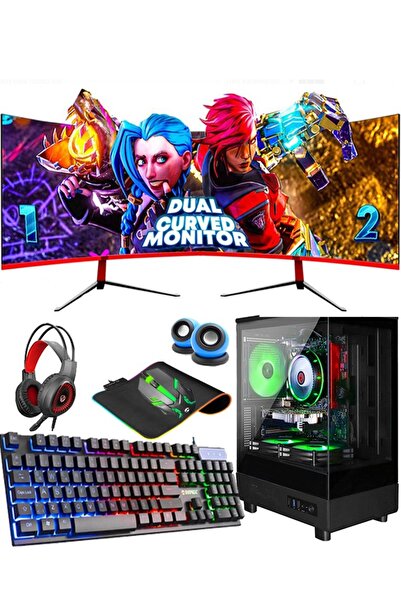 Apphirex DBL X2 i5-10400F 32GB 1TB M.2 Nvme SSD RTX3050 23.6 180HZ Çift Curved Masaüstü Oyuncu Bilgisayar