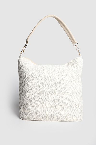 La La'Graccio Paris La'Graccio Paris Laco Large Size Knitted-Wicker Shoulder Bag Knitted Cream