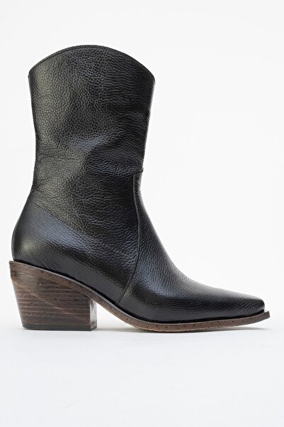 Zeynep Sıradağlı Farly Deri Kadın Bot Siyah
