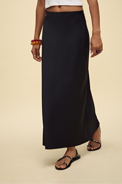 Stradivarius Satin midi skirt