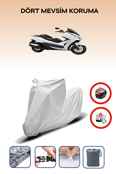 Breen حقيبة خلفية رمادية وقفل غير متوافق مع قماشة دراجة نارية Honda Forza 250