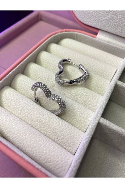 TATLIŞ Steel Stone Heart Vip Earrings