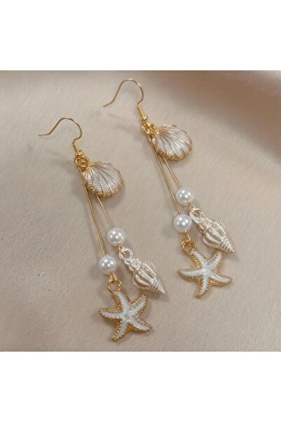 Minnoş Dükkan Deniz Yıldızı Deniz Kabuğu Sallantılı Küpe