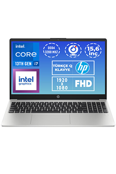 HP 250 G10 i7-1355U 16GB 512GB SSD 15.6" FHD Freedos Taşınabilir Bilgisayar 9...