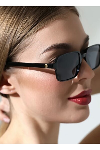 FIERA JEWELRY Black Square Uv400 Protection Unisex Sunglasses