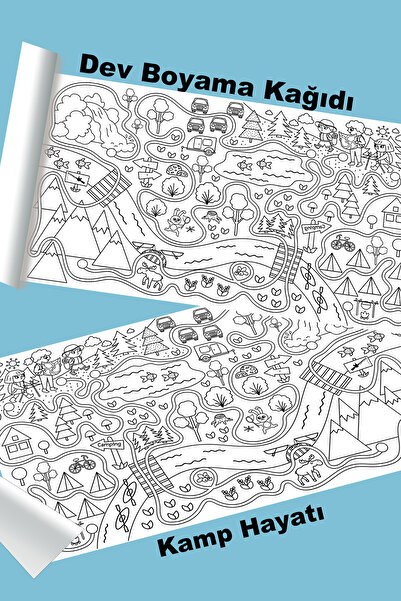 metafortoys Kamp Hayatı Dev Boyama Kağıdı 2.5 metre x 62 cm Kağıt Aktivite Ru...