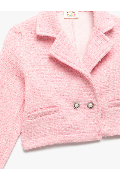 Koton Крузаво яка с копчета и дълги ръкави, туит сако