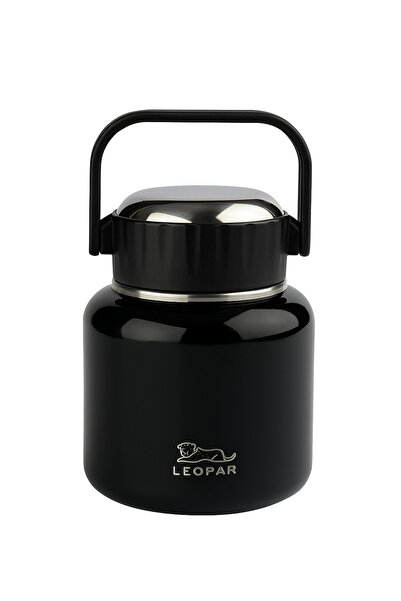 Elista ترمس طعام ستيل للطعام الساخن والبارد، ترمس غداء 900 مل، أسود