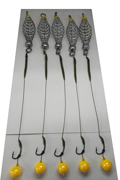 sr sazanrig 30 GR KURŞUNLU YAYLI 14 MM JANJAN BONCUKLU TAKIM (5 Lİ SET)