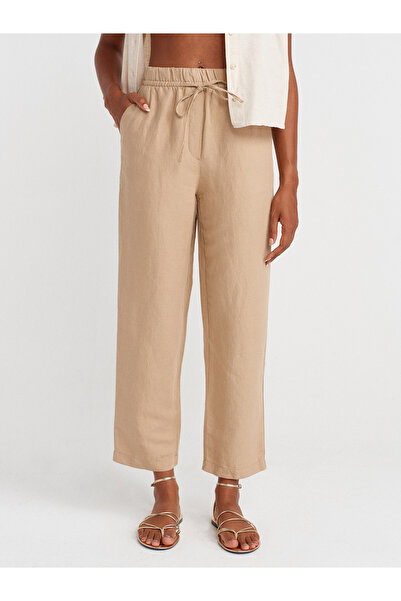 Dilvin 72143 Bağcıklı Jogger Pantolon-Camel