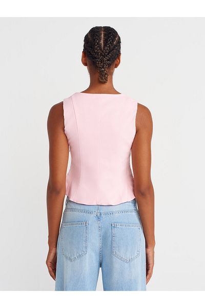Dilvin 50860 Peplum Corset Top-Powder Pink