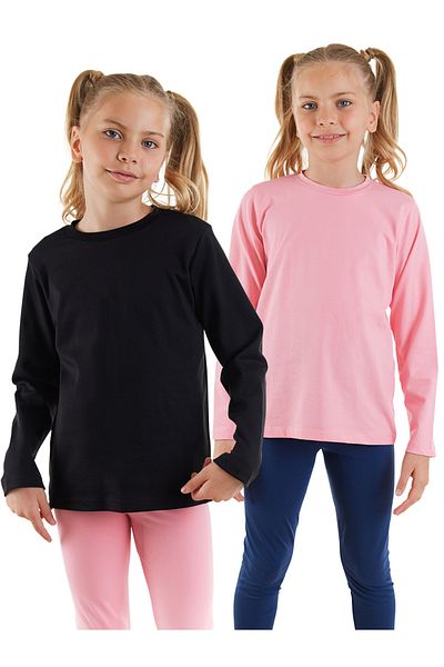 Denokids Black and Pink Girl's 2 Pack T-Shirt