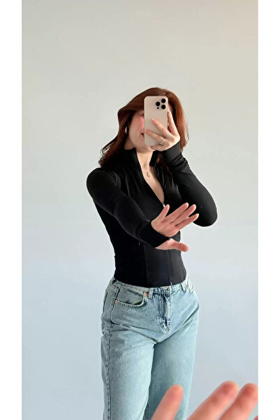 1blood Rover Basic Slim Fit Zipper Blouse