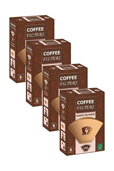 Coffee Filters Coffeo Filters NO4 100 Adet Kahve Filtre Kağıdı x 4 Adet