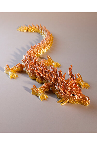 3D Kolaj Renk Geçişli Hareketli Ejderha Figür – Büyük Boy 45 cm Dekoratif Kol...