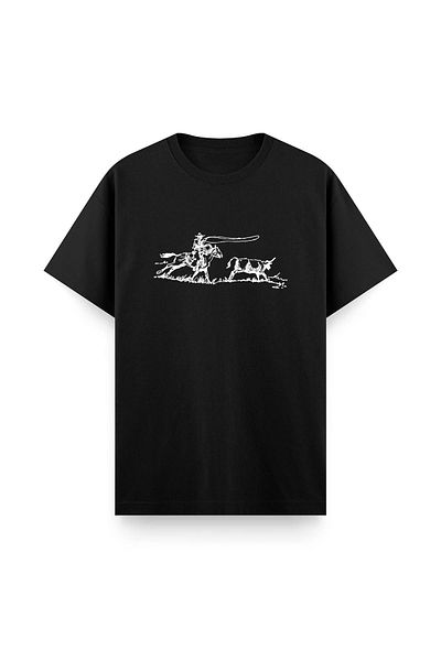 Oksit Cowboy Front Printed Crew Neck Men's Tshirt