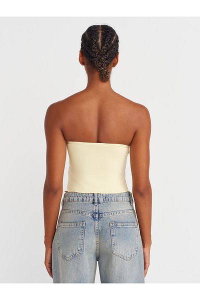 Dilvin 31984 Drawstring Top-Yellow