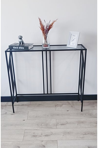 AVİBO HOME Estera Dresuar Kahve Köşesi Modern Konsol 100 cm Füme Cam