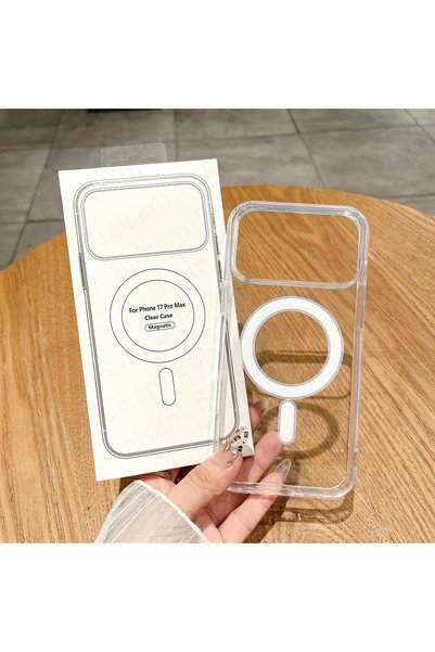 bbtech İPhone 18 PRO ile Uyumlu Magsafe Kablosuz Şarj Destekli Şeffaf Silikon Kılıf