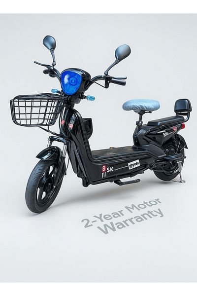 niyazi toys 48V electric scooter with powerful battery, adjustable seat, 14" tires and front storage basket
