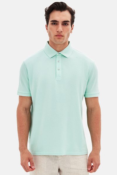 D'S Damat Μπλουζάκι Ds Damat Regular Fit Bio Mint Pique με υφή
