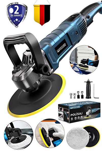 KİMMEER PLUS 180 Mm Devir Ayarlı Polisaj Makinesi 6 Kademeli Pasta Cila Kiti ...