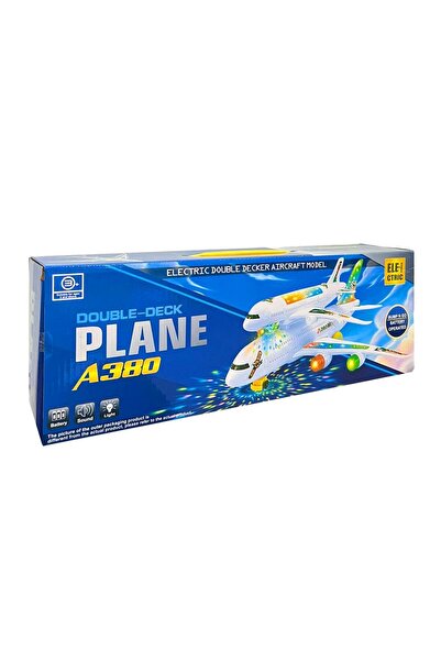 Banadabak DOUBLE DECK PLANE 373-22A ÇİFT KATLI UÇAK A380 SESLİ IŞIKLI 3+ PLAS...